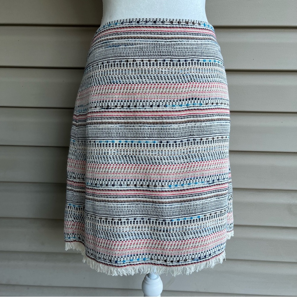 LOFT Multicolor Striped Mini Skirt